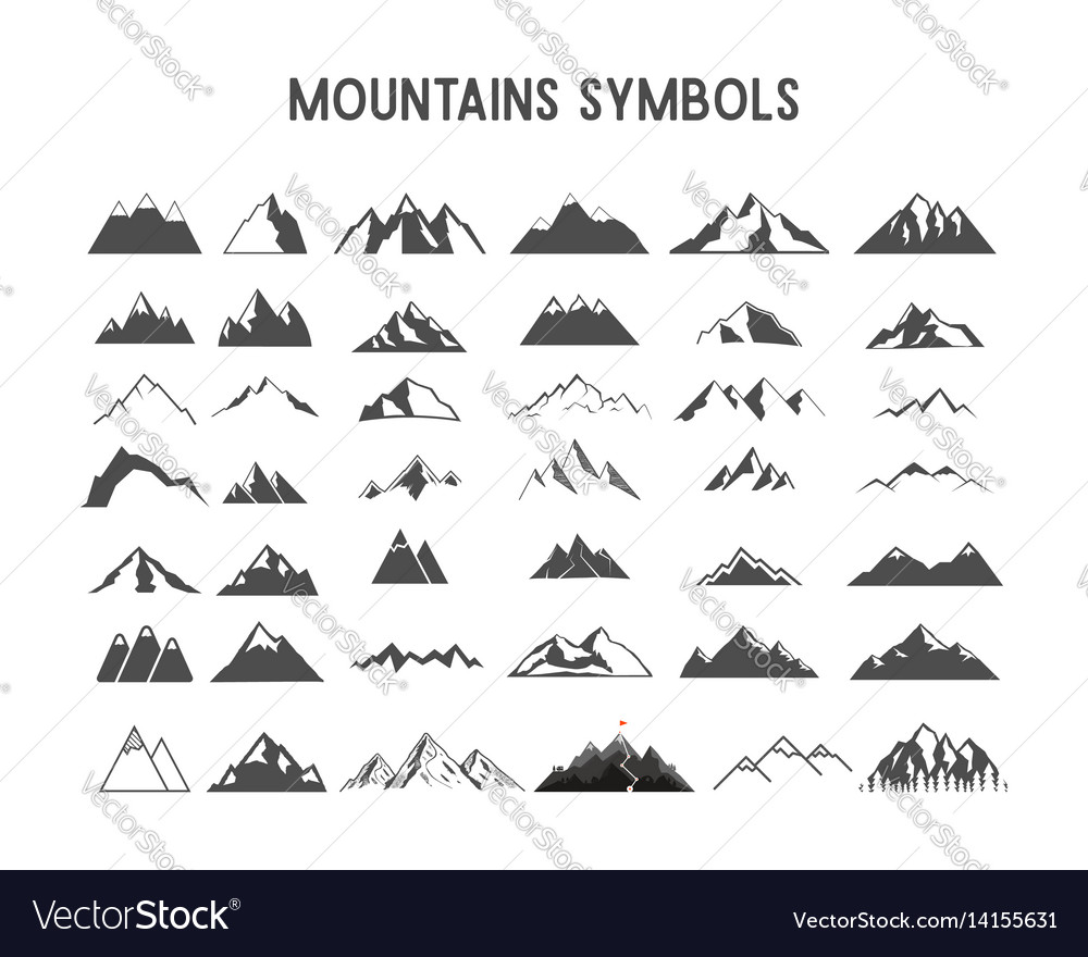 Mountain Shapes And Elements For Creation Vector Image