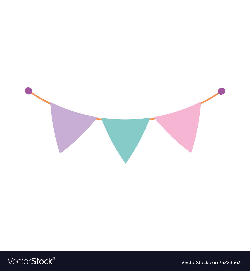 Party decoration pennants celebration isolated Vector Image