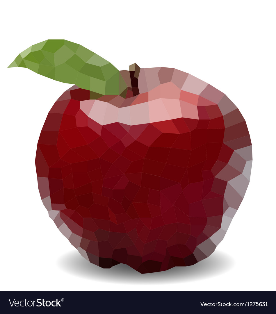 Polygon mosaic apple Royalty Free Vector Image