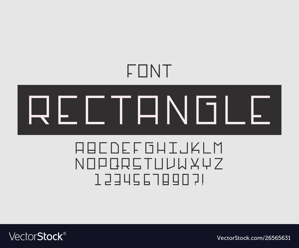 Rectangle font alphabet