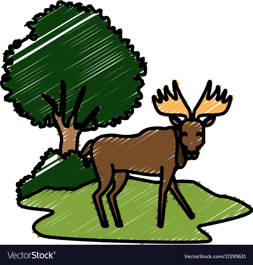 Reindeer animal cartoon Royalty Free Vector Image