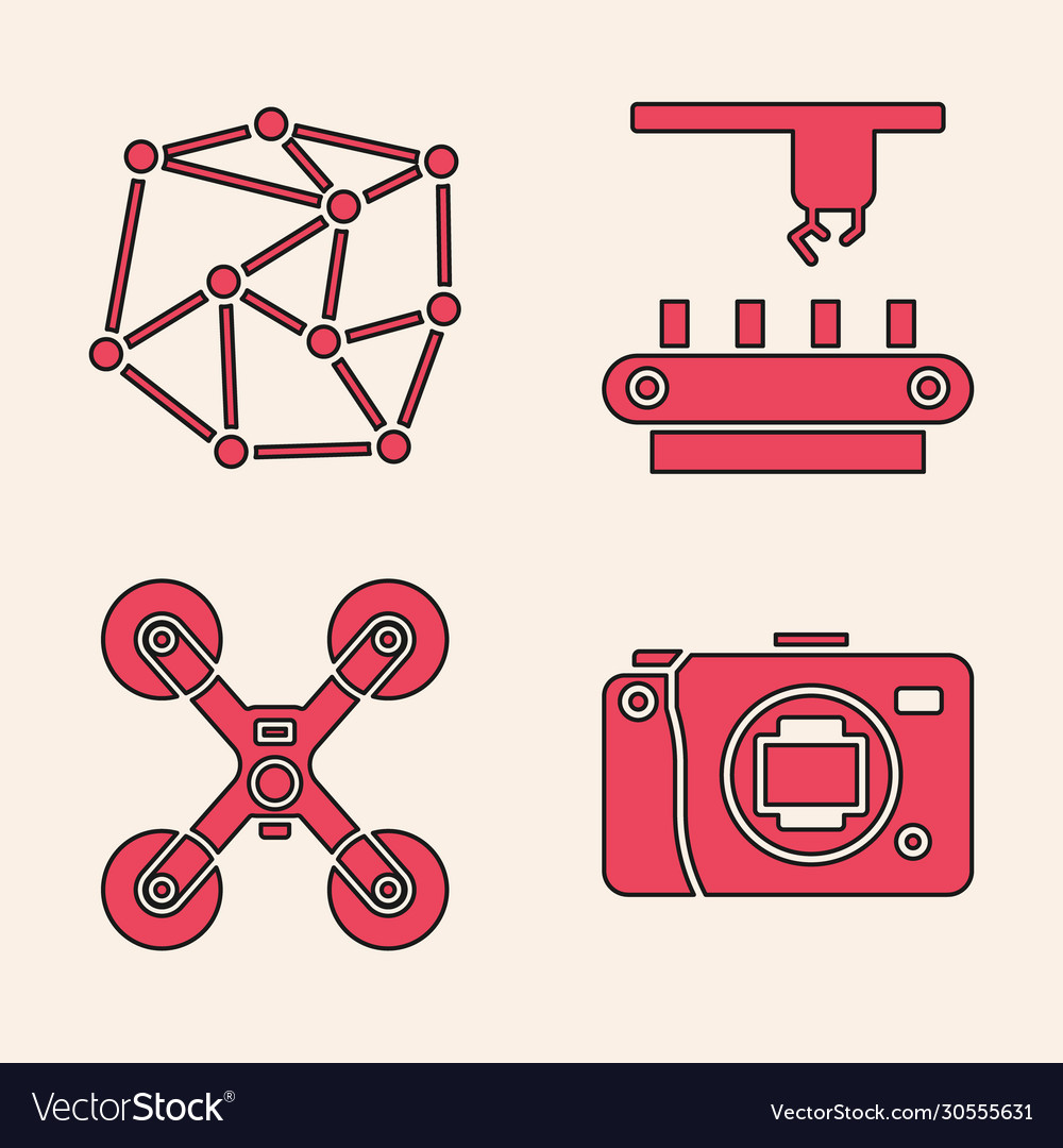 Set mirrorless camera neural network factory vector image Set mirrorless camera neural network factory