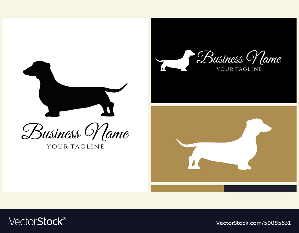 Silhouette dog dachshund logo template