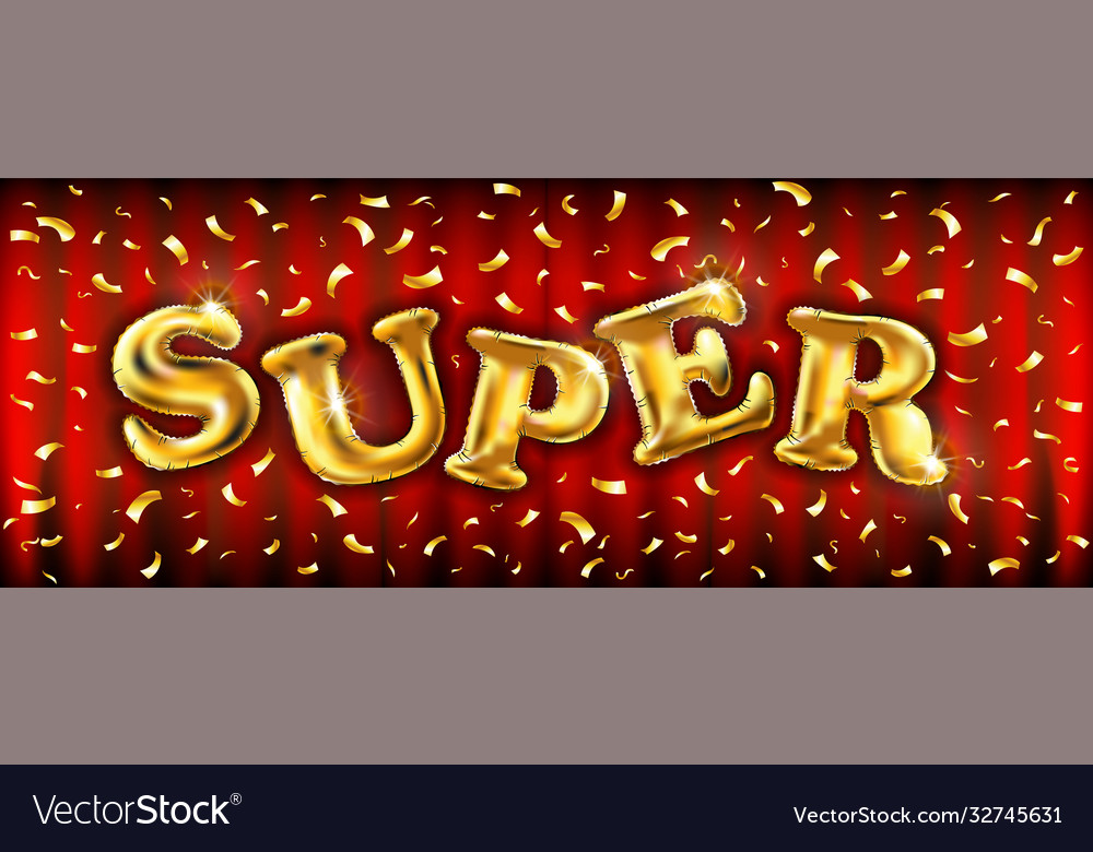 Super golden inflatable balloons isolated vector image Super golden inflatable balloons isolated