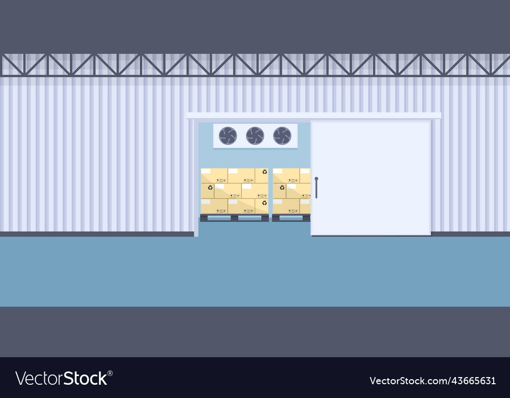 Warehouse cold storage of packaging rooms Vector Image