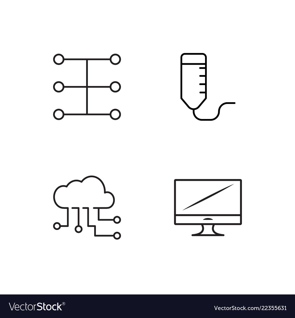 Web simple outlined icons set vector image Web simple outlined icons set