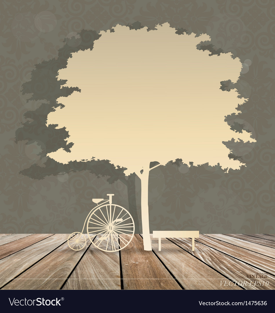 Abstract background with bicycle under tree