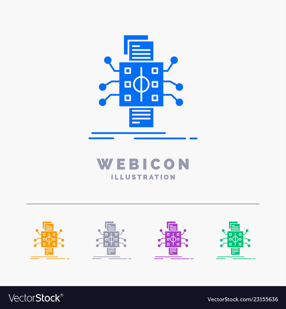 Analysis data datum processing reporting 5 color vector image Analysis data datum processing reporting 5 color
