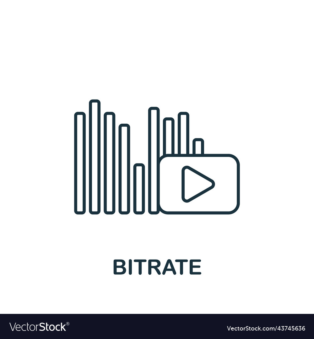 Bitrate icon line simple streaming