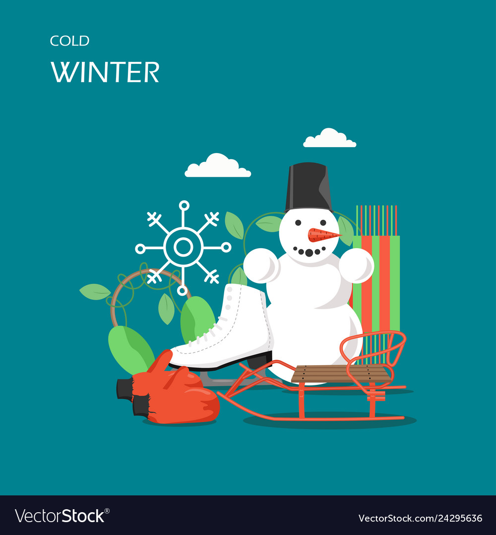 Cold winter flat style design