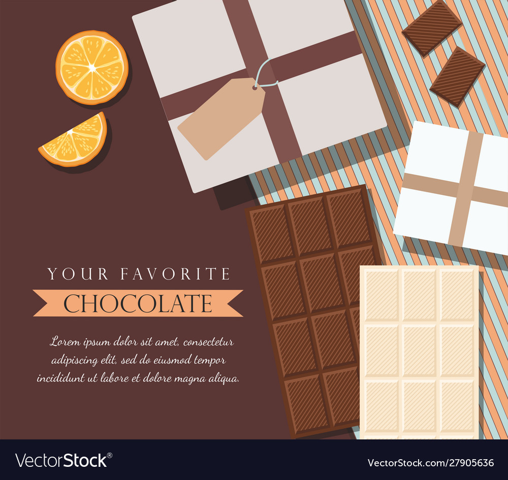 Composition with chocolate gifts and oranges