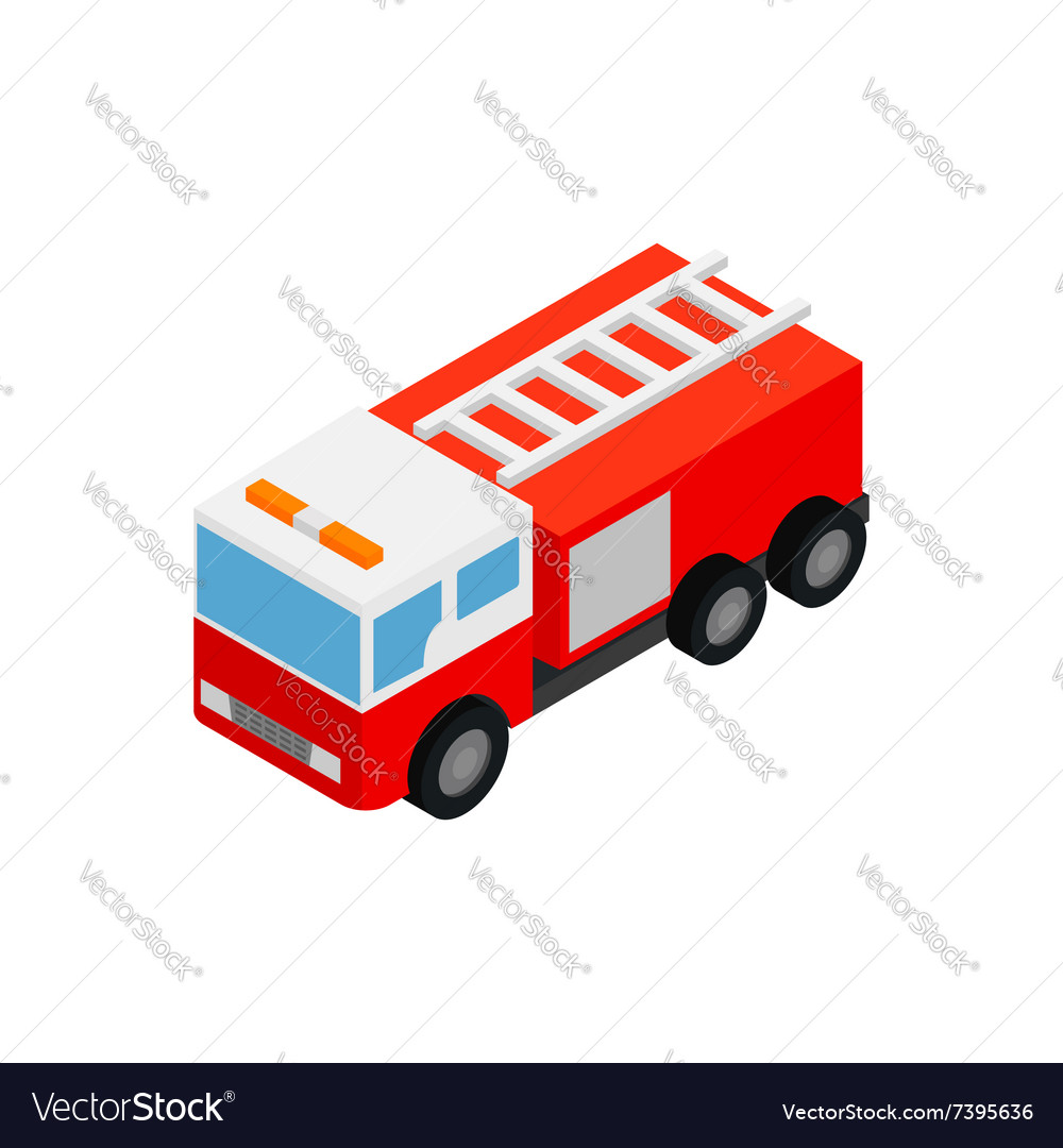 Download Fire truck isometric 3d icon Royalty Free Vector Image