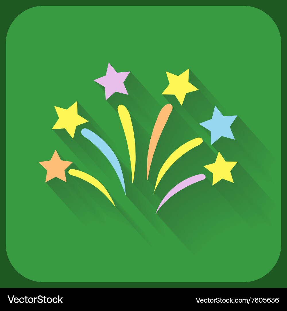 Flat icon with firework and shadow Royalty Free Vector Image