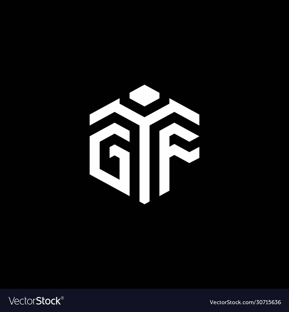 Gf monogram logo with abstract hexagon style