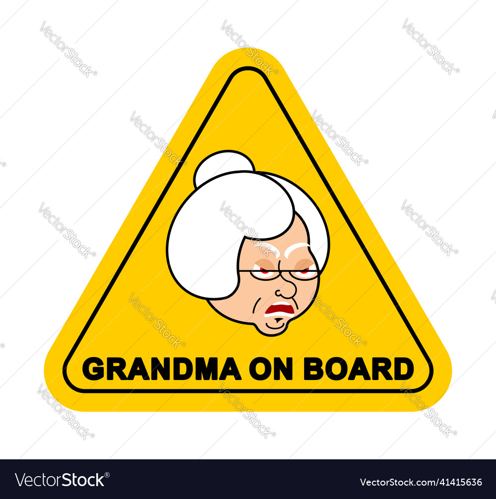 Grandmother On Board Sticker Grandma On Car Vector Image