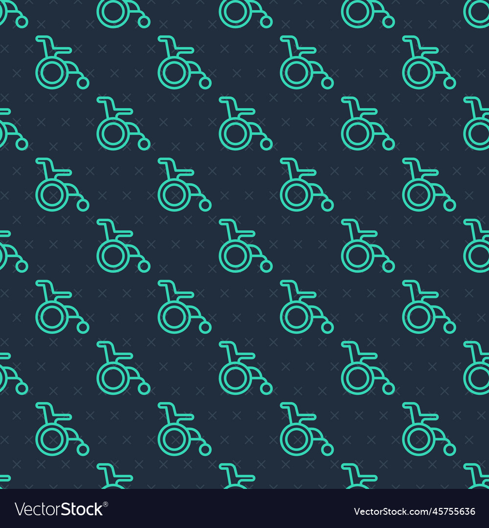 Green line wheelchair for disabled person icon Vector Image