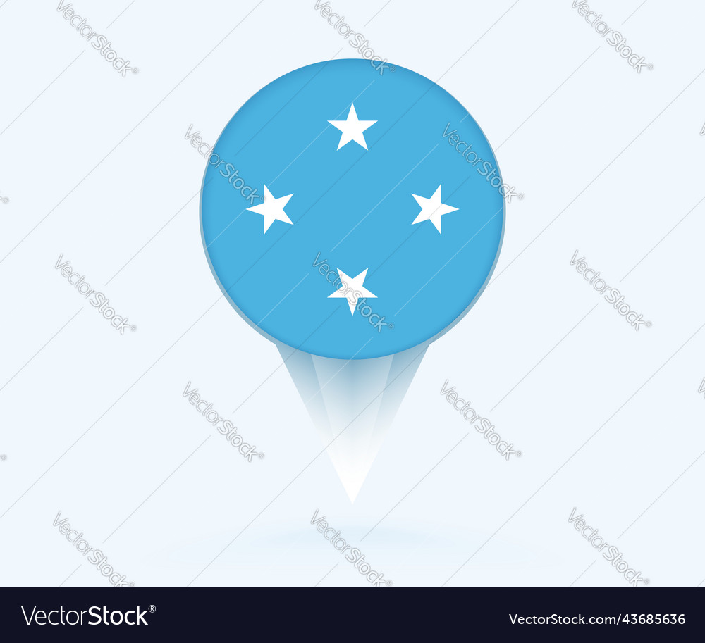 Map pointer with flag of micronesia