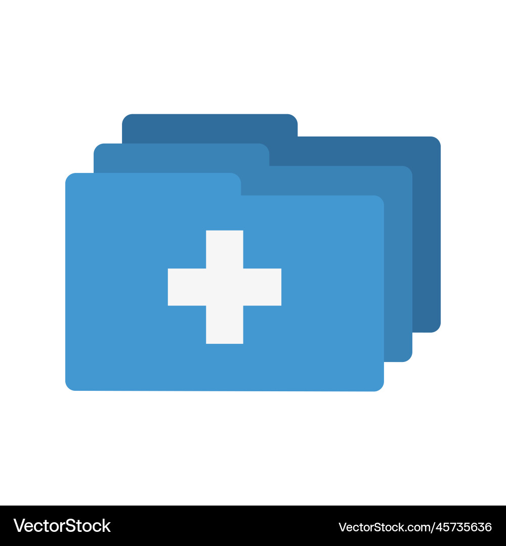 Medical file folder icon patient disease history Vector Image