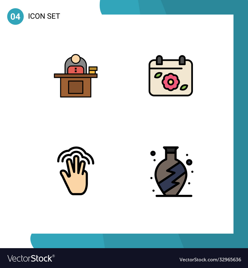 Mobile interface filledline flat color set 4