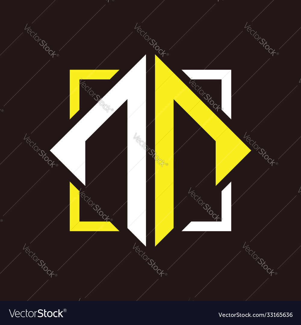 N initials quadrangle monogram with square
