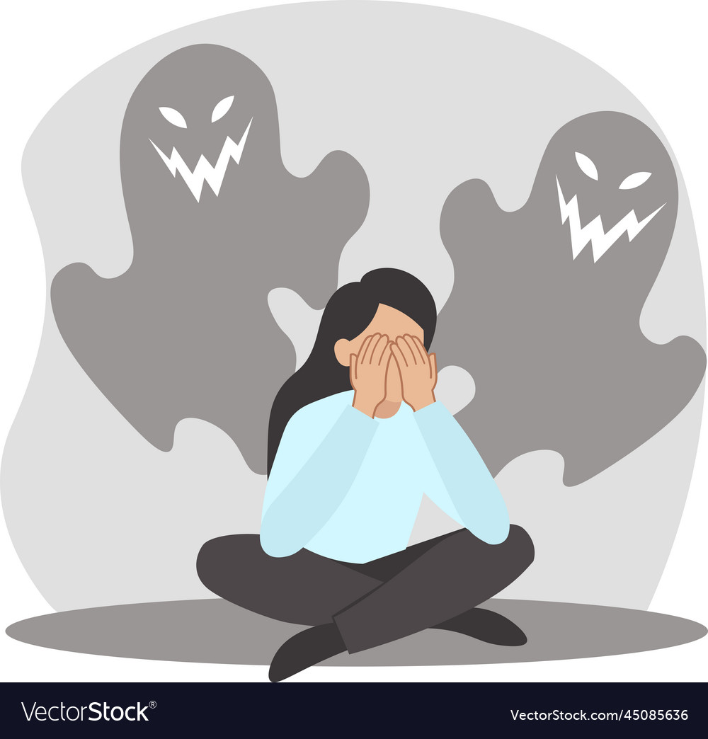 Phobia means fear of anything and sudden fear Vector Image