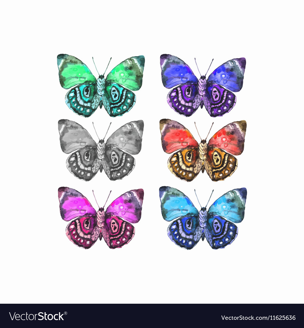 Watercolor Butterflies Set