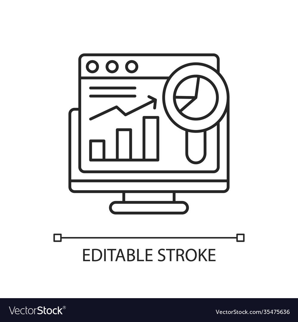 Web analytics linear icon
