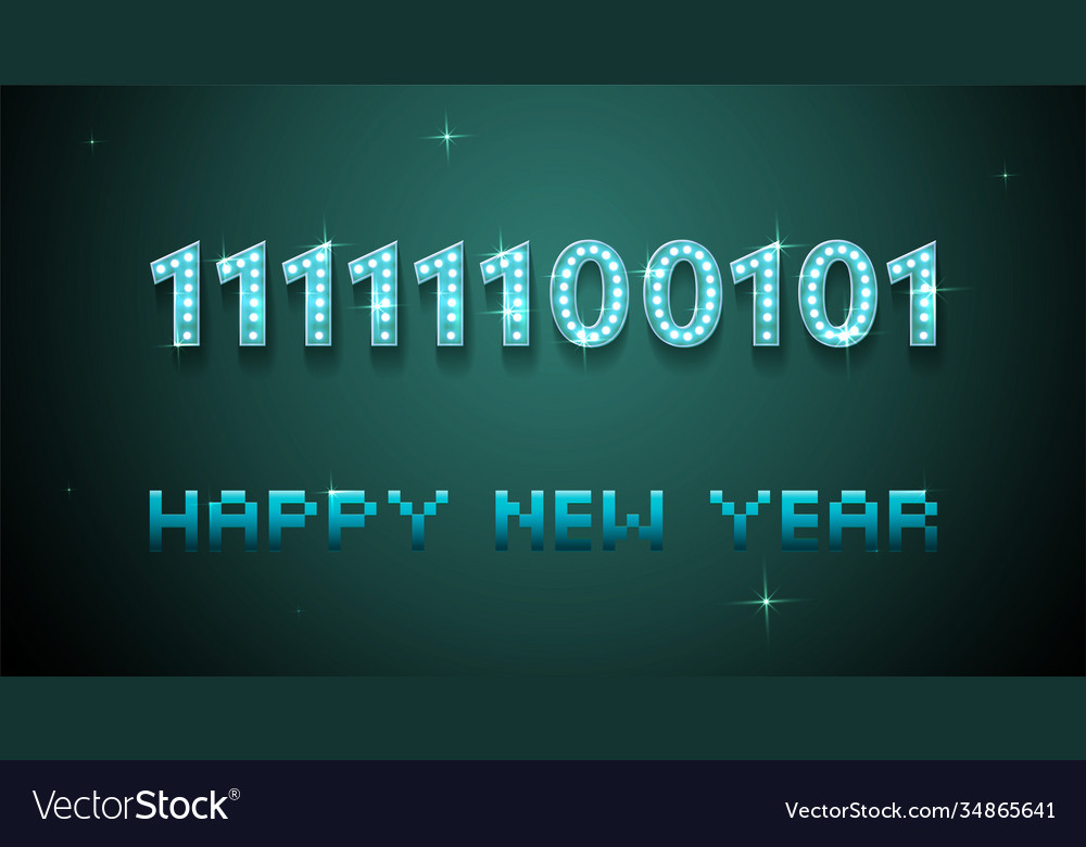 2021 in binary code happy new year greeting card vector image 2021 in binary code happy new year greeting card