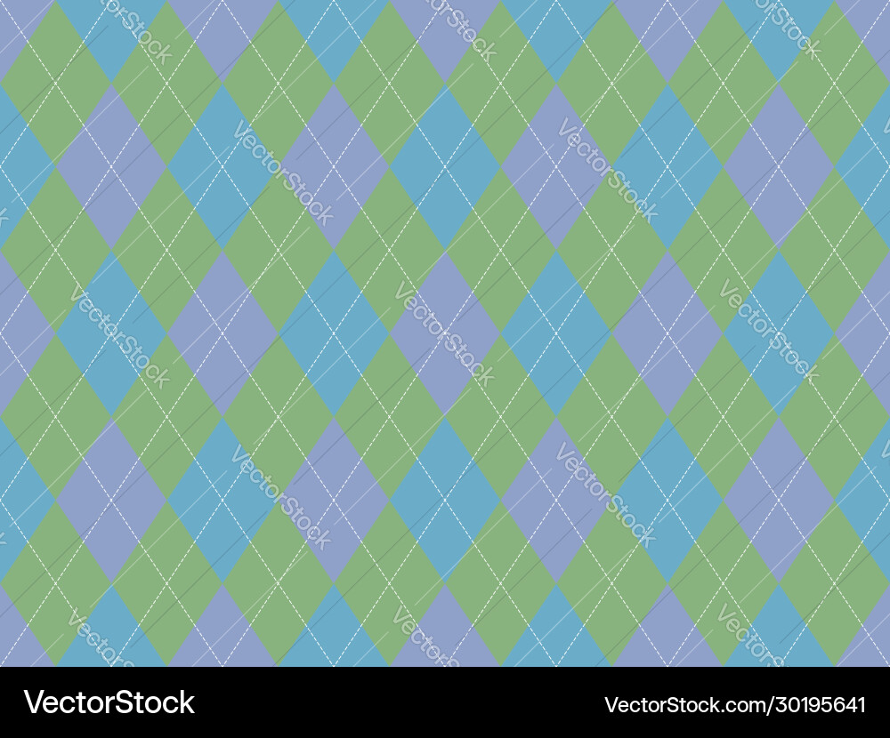 Argyle pattern seamless fabric texture background Vector Image