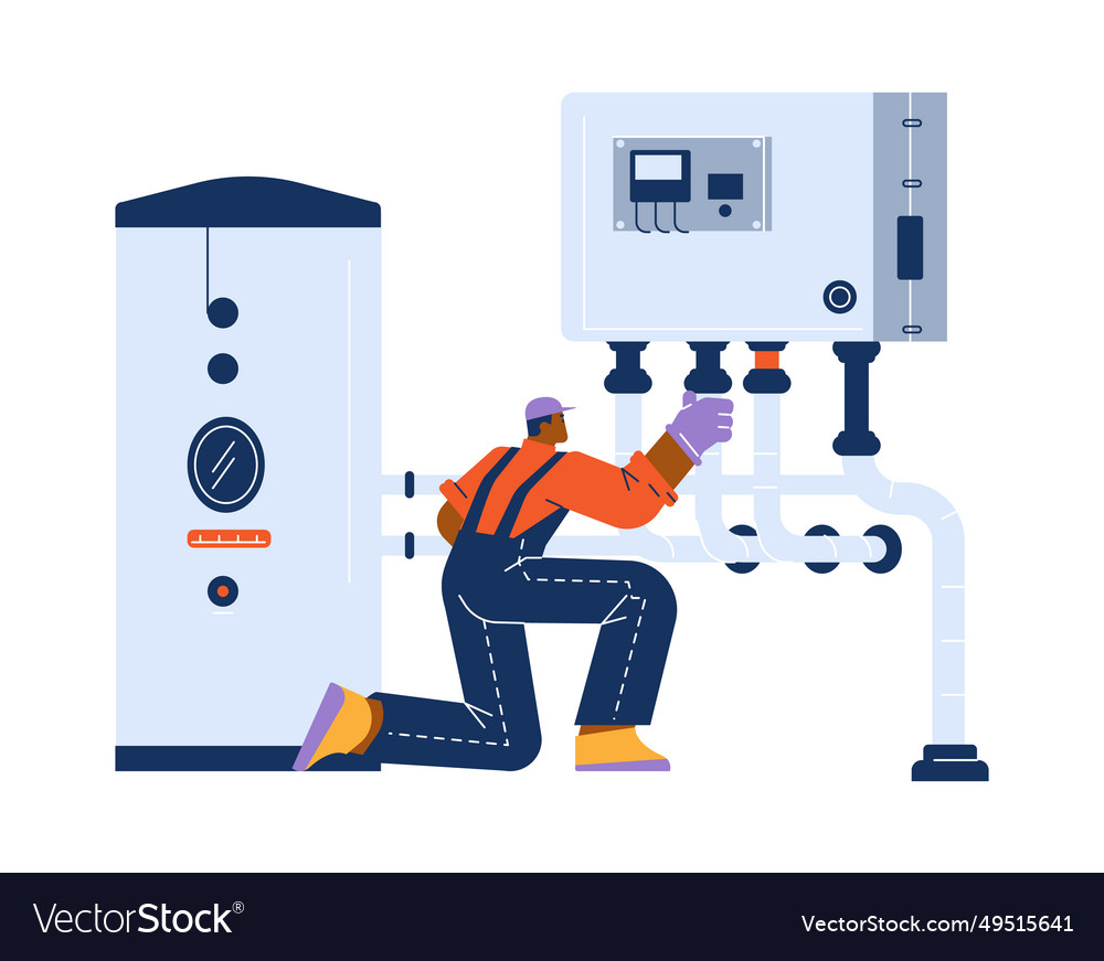 Boiler engineer for equipment maintenance Vector Image