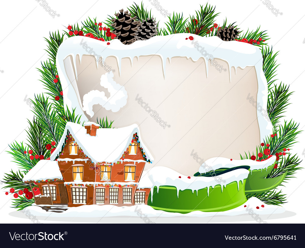 Brick house and christmas wreath