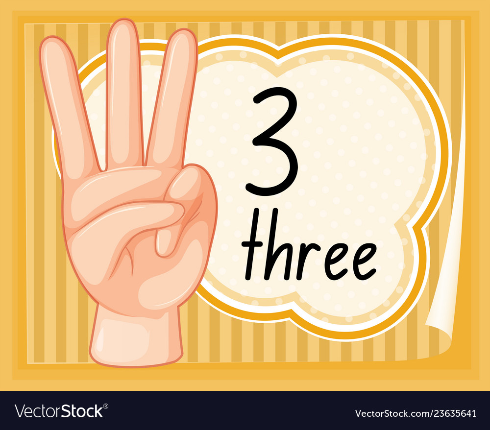 Count three with hand gesture Royalty Free Vector Image