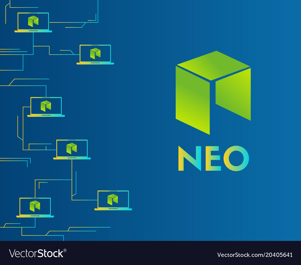 Cryptocurrency neo blockchain style background