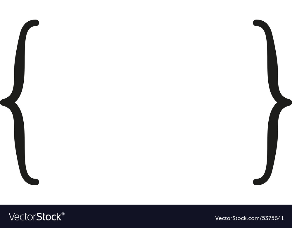 Curly Bracket Icon Quote Symbol Flat Royalty Free Vector