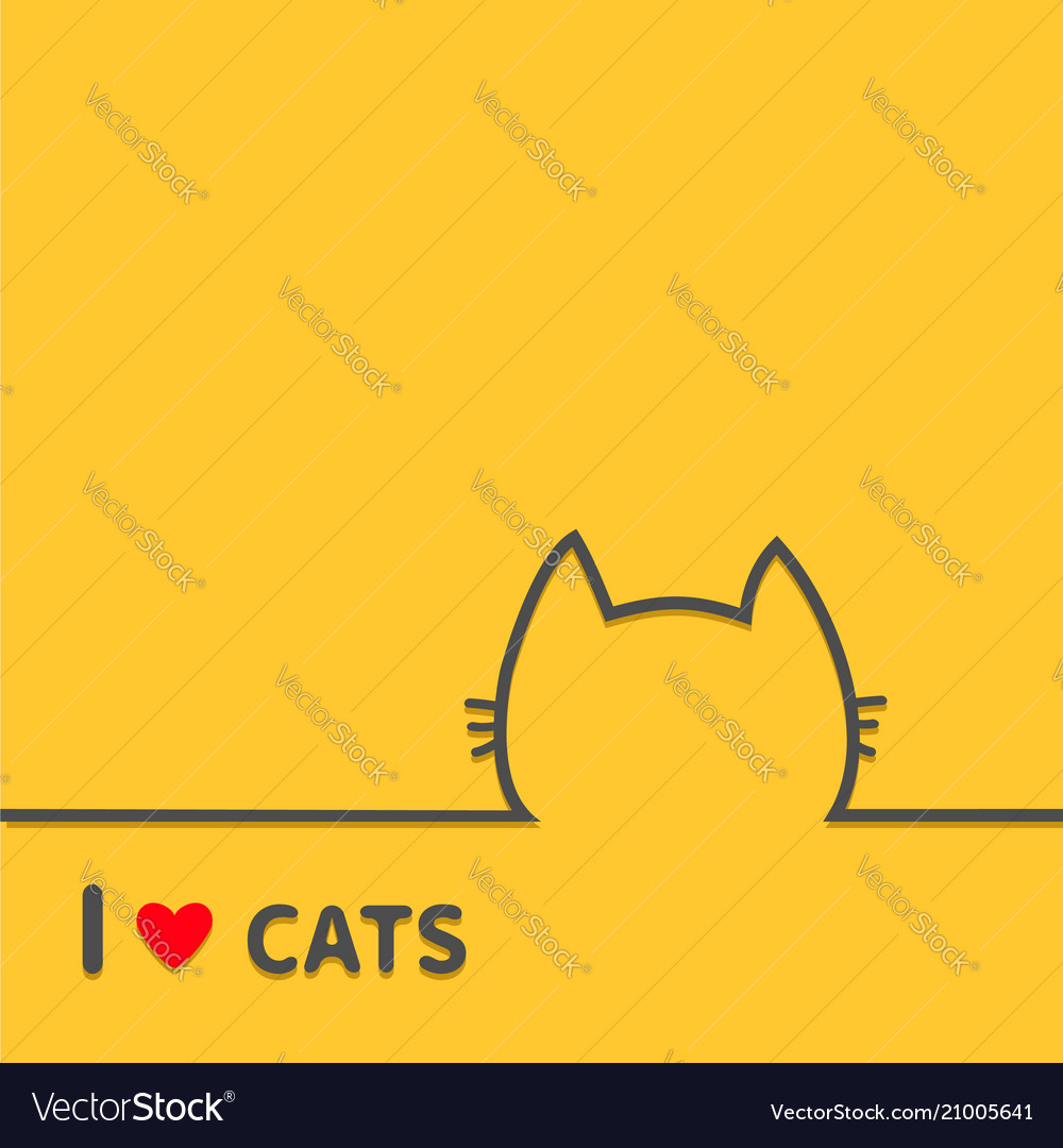 Süße schwarze Katze Herz Silhouette
