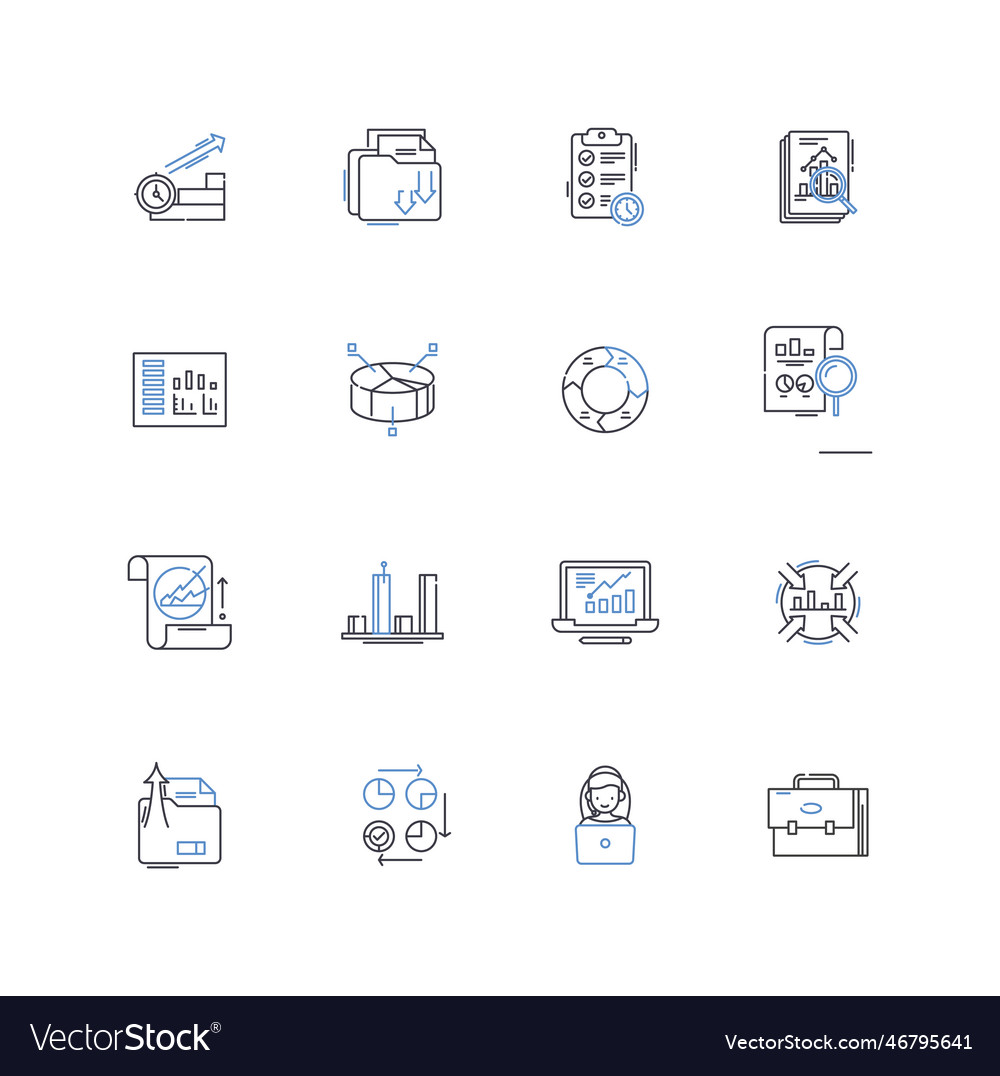 Documentation Line Icons Collection Recordkeeping Vector Image