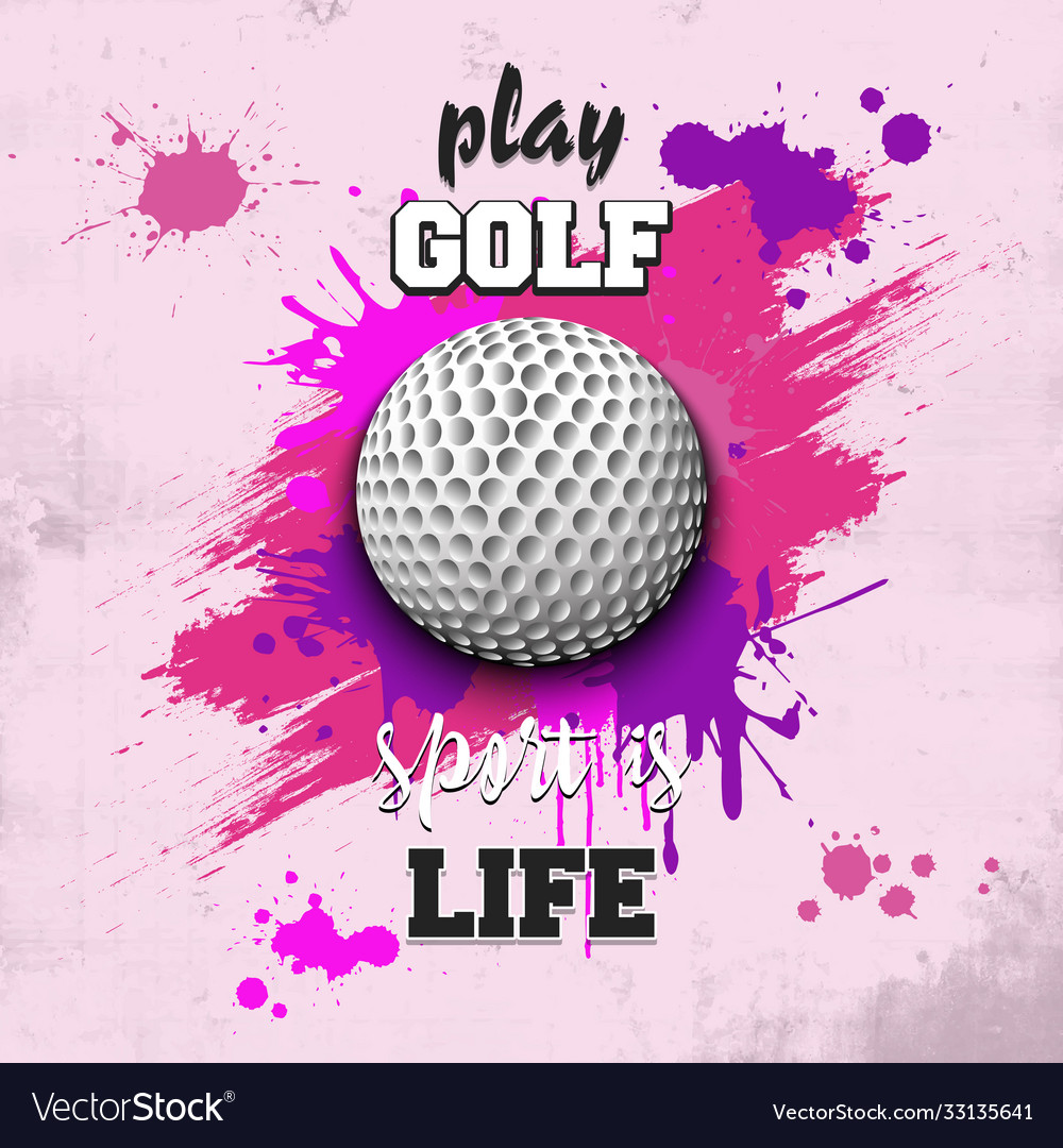 Golf Ball Icon Play Golf Sport Is Life Royalty Free Vector