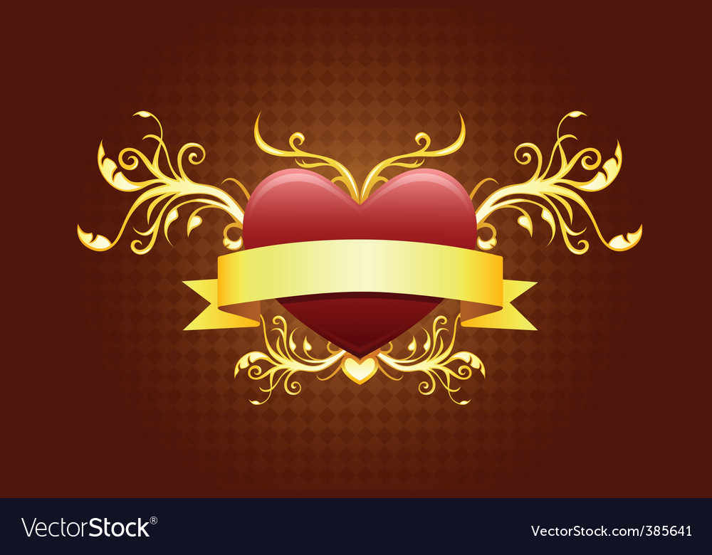 Heart with banner Royalty Free Vector Image - VectorStock