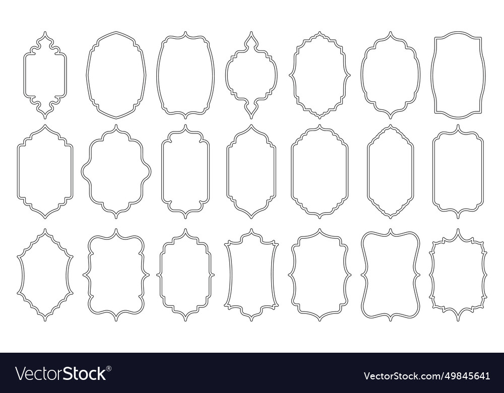 Islamic line shapes abstract arabic geometric Vector Image