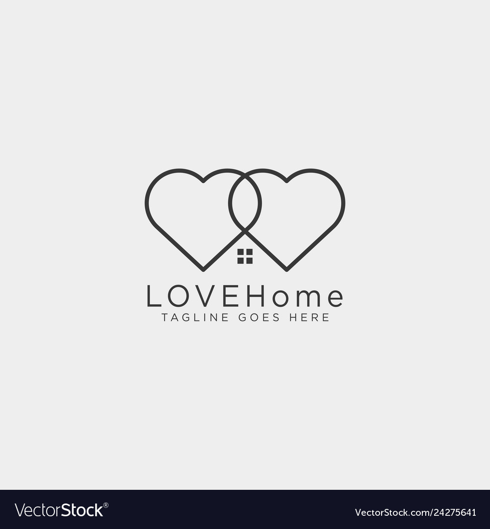 Love home line logo template icon element isolated