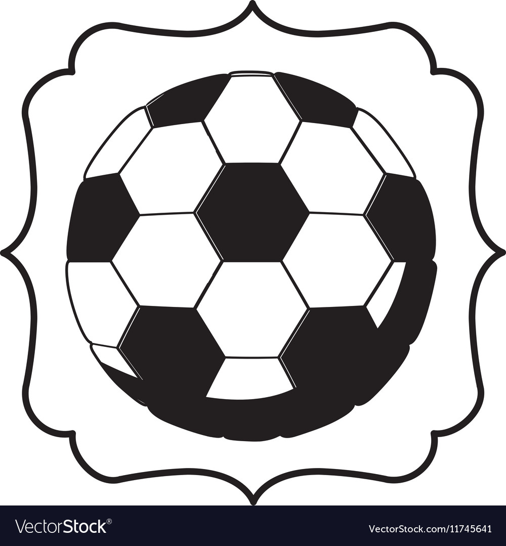 Monochrome Frame With Soccer Ball Royalty Free Vector Image Monochrome Frame With Soccer Ball Vector Image