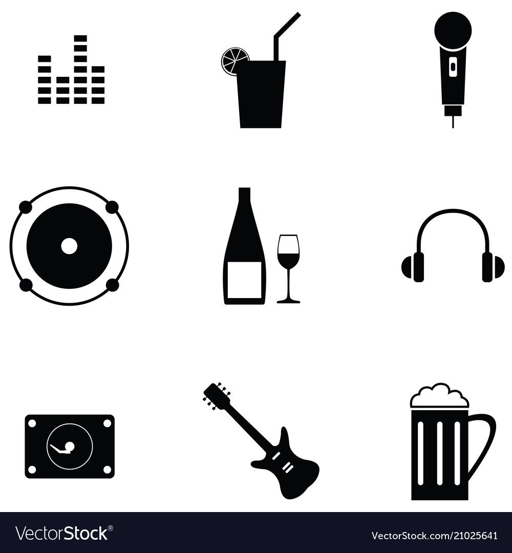 Nightclub icon set Royalty Free Vector Image - VectorStock