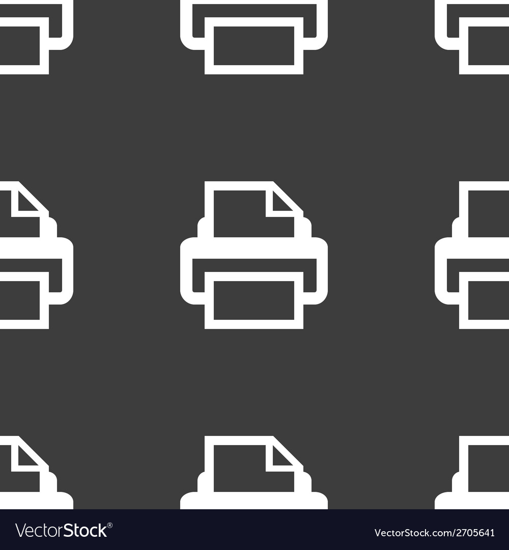 Printer web icon flat design seamless pattern