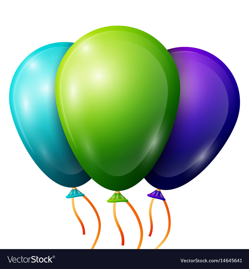 picture Purple Blue And Green Balloons vectorstock