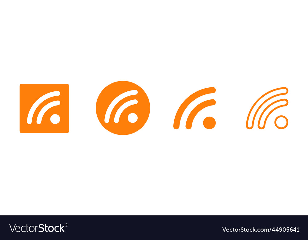 Rss icon set in various styles