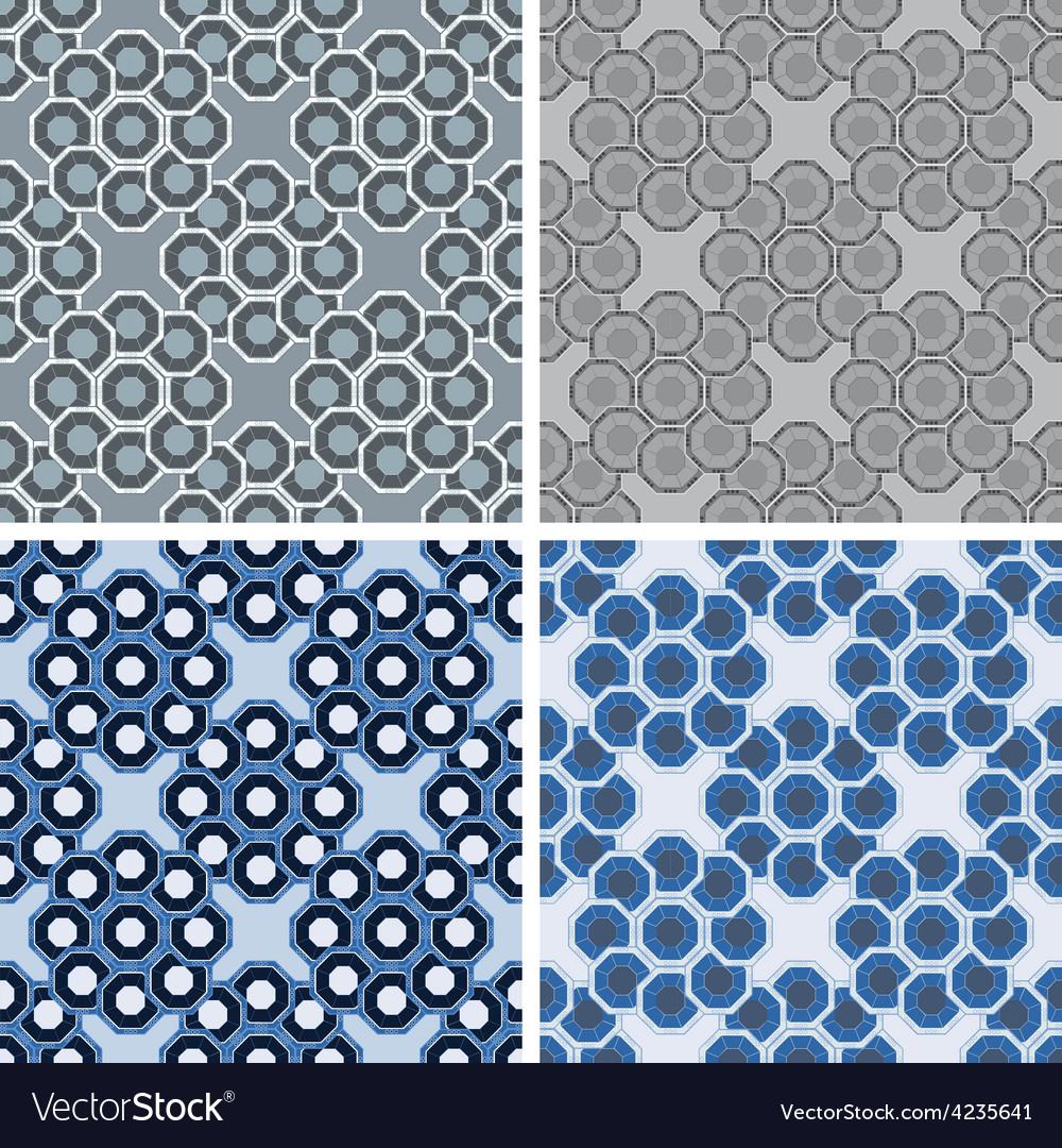 Seamless octagon pattern set