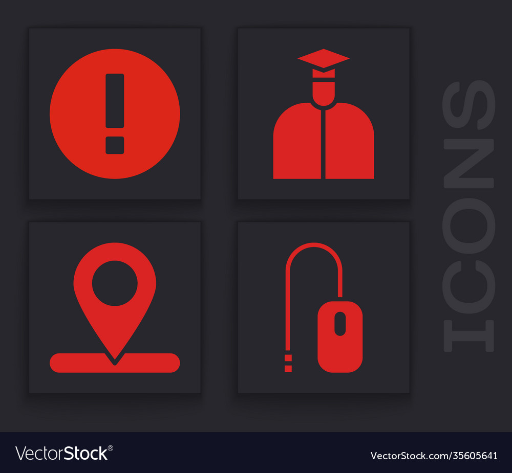 Set computer mouse information student vector image Set computer mouse information student