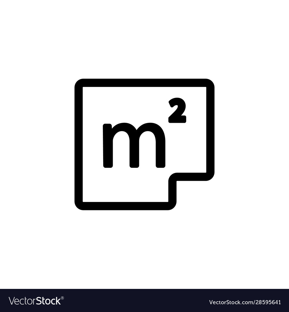 Square Meter Icon Isolated Contour Symbol Vector Image