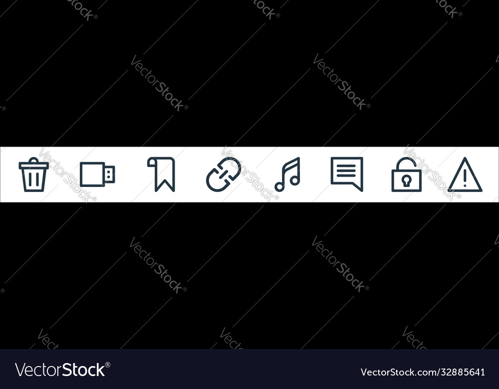 User interface line icons linear set quality vector image User interface line icons linear set quality