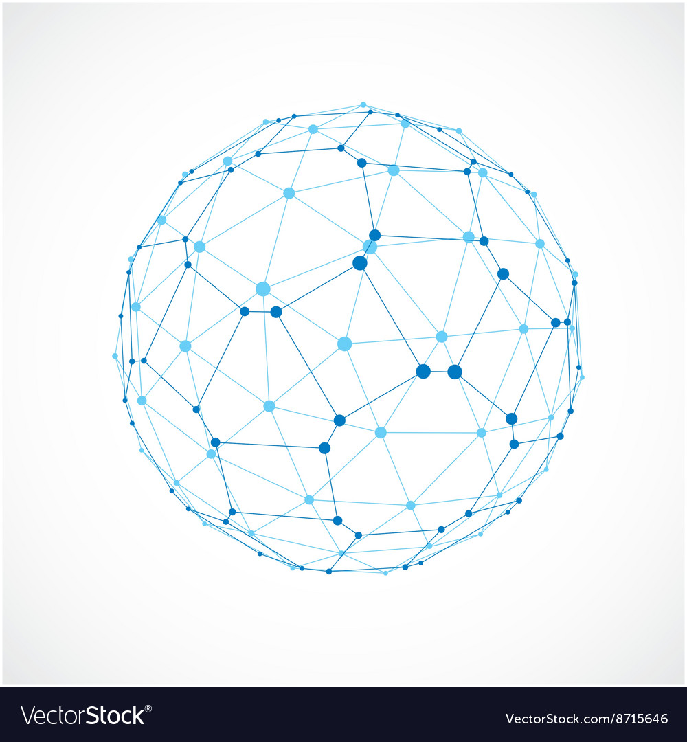 3d digital wireframe spherical object made using